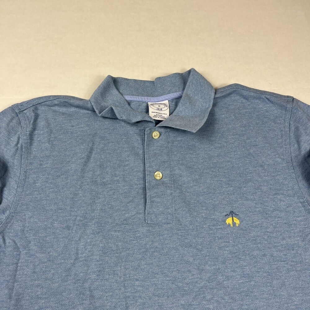 Brooks Brothers Mens Performance Polo Shirt Blue Short Sleeve Slim Fit MEDIUM - Picture 3 of 10